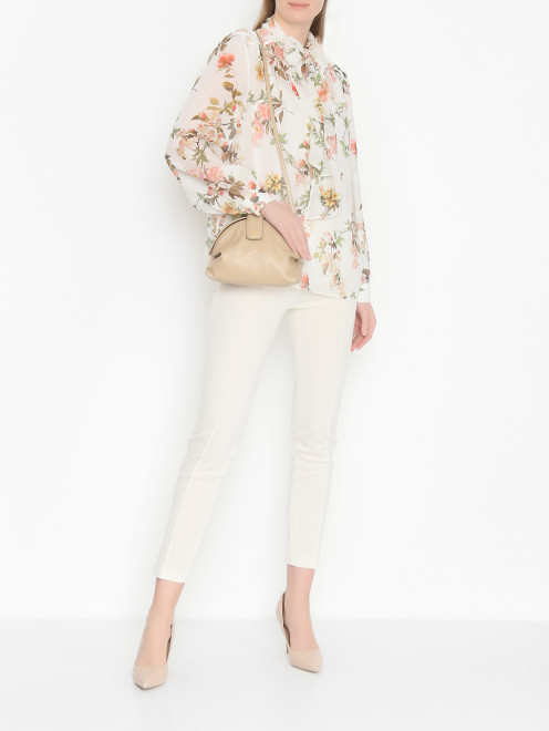 Блузка из шелка с цветами Luisa Spagnoli - МодельОбщийВид