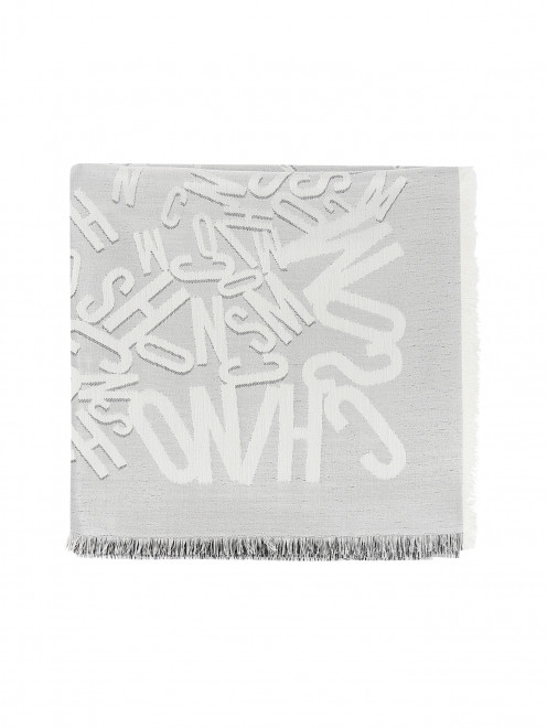 Платок из шелка и шерсти с узором Moschino - Общий вид