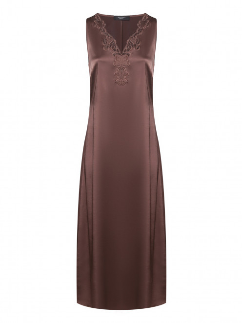 Атласное платье с кружевом Weekend Max Mara - Общий вид
