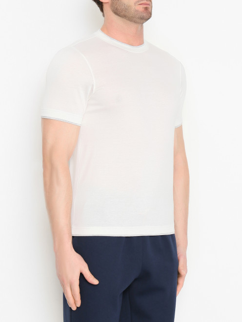 Однотонная футболка из шелка и хлопка Gran Sasso - МодельВерхНиз