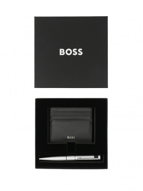 Подарочный набор из картхолдера и ручки Boss - Общий вид