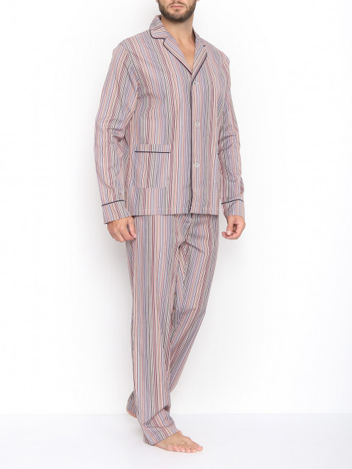 Пижама из хлопка с узором полоска Paul Smith - МодельОбщийВид