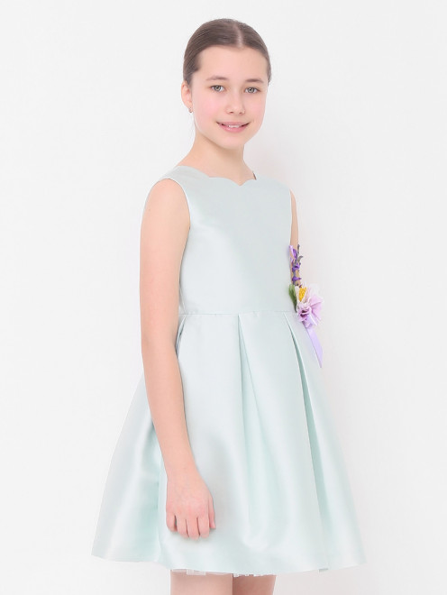Платье с акцентной брошью-цветком Treapi - МодельВерхНиз
