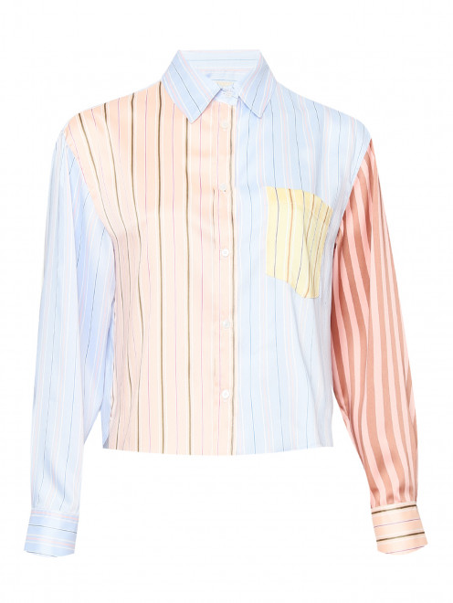 Укороченная блуза с узором полоска