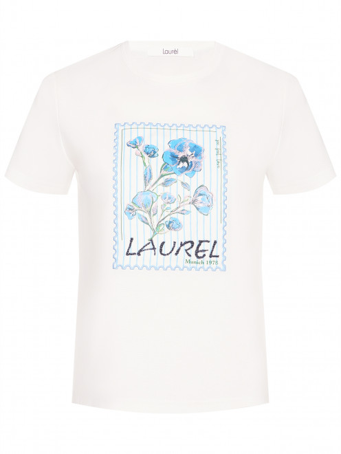 Хлопковая футболка с узором Laurel - Общий вид
