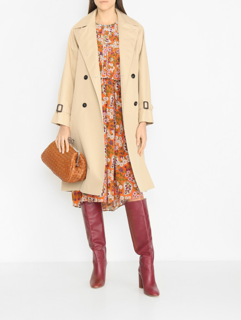 Плащ из смешанного хлопка с поясом Weekend Max Mara - МодельОбщийВид