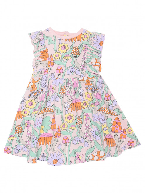 Платье из хлопка с узором Stella McCartney kids - Общий вид