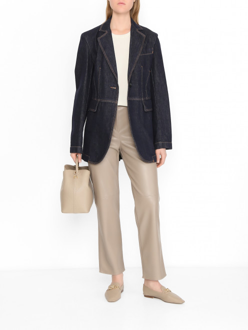 Брюки из эко-кожи прямого кроя Max Mara - МодельОбщийВид
