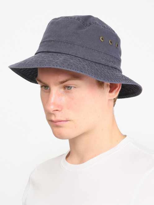 Однотонная панама из хлопка Stetson - МодельОбщийВид