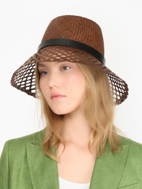 Однотонная плетеная шляпа Weekend Max Mara - МодельОбщийВид