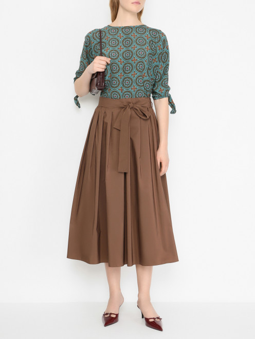 Блуза из шелка с узором Weekend Max Mara - МодельОбщийВид