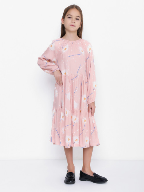 Платье из вискозы с рисунком Stella McCartney kids - МодельОбщийВид