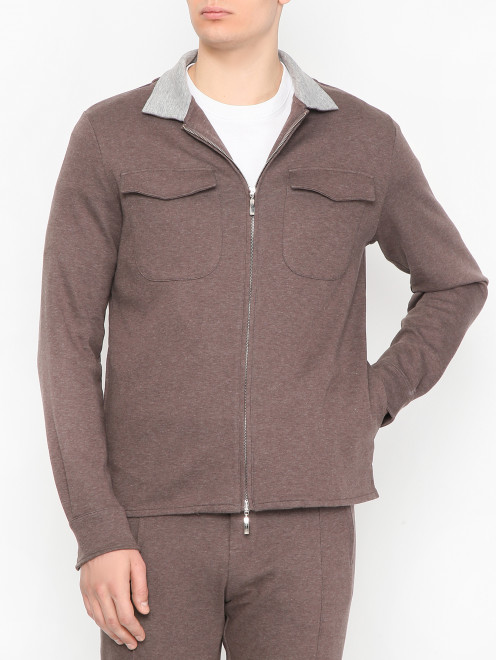 Олимпийка на молнии из хлопка Doriani Cashmere - МодельВерхНиз
