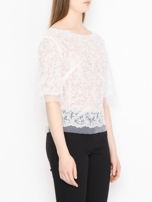 Блуза из кружева с коротким рукавом Ermanno Scervino - МодельВерхНиз