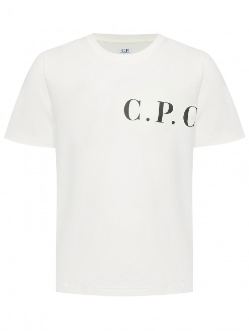 Футболка из хлопка с логотипом C.P. Company - Общий вид
