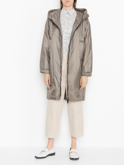 Утепленная куртка на молнии с капюшоном Max Mara - МодельОбщийВид