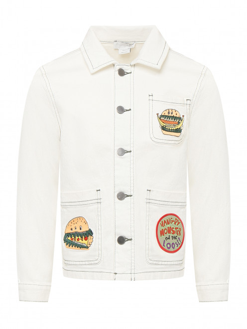Джинсовая куртка с аппликацией Stella McCartney kids - Общий вид
