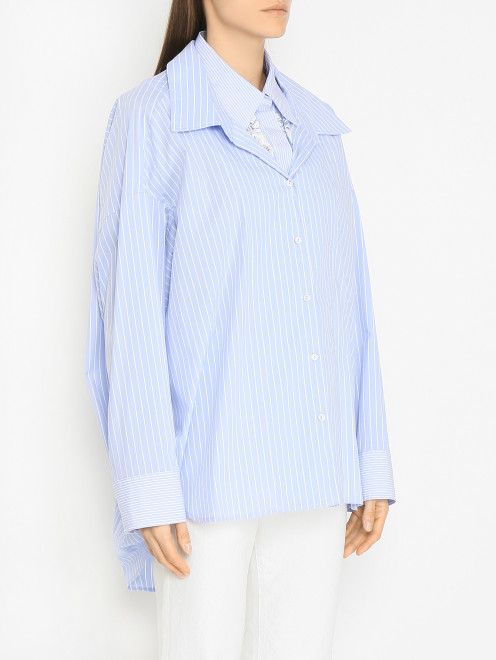 Оверсайз блуза с эффектом двух рубашек Ermanno Firenze - МодельВерхНиз