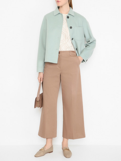Укороченные брюки из хлопка Weekend Max Mara - МодельОбщийВид