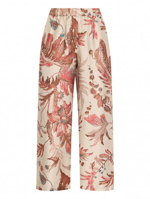 Укороченные брюки из шелка Weekend Max Mara - Общий вид