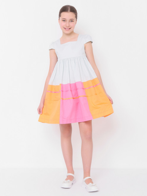 Платье из хлопка с квадратным вырезом MiMiSol - МодельОбщийВид