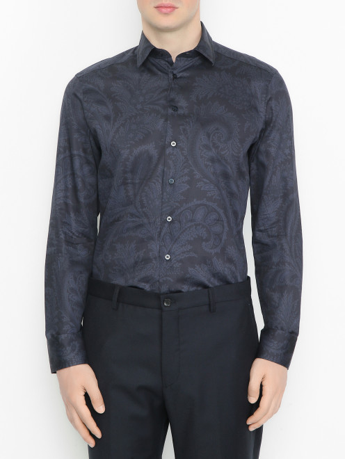 Рубашка из хлопка с узором Etro - МодельВерхНиз