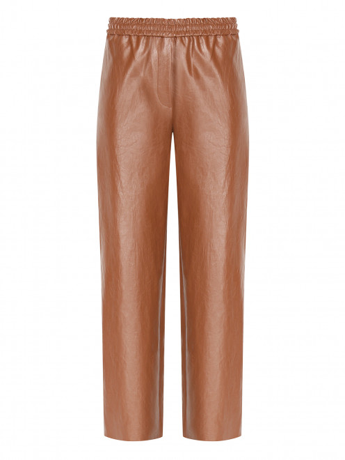 Брюки из экокожи на вискозе Weekend Max Mara - Общий вид