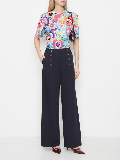 Хлопковые брюки с пуговицами Etro - МодельОбщийВид