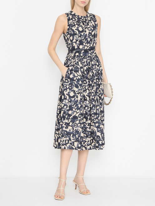 Хлопковое платье с узором Max Mara - МодельОбщийВид