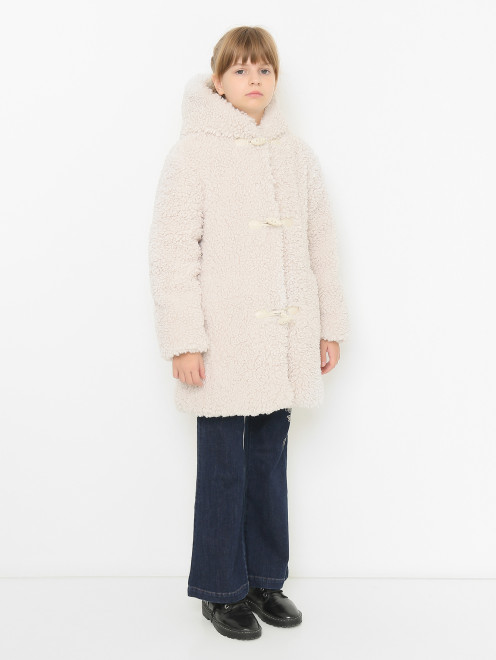 Утепленное пальто с капюшоном Ermanno Scervino Junior - МодельВерхНиз