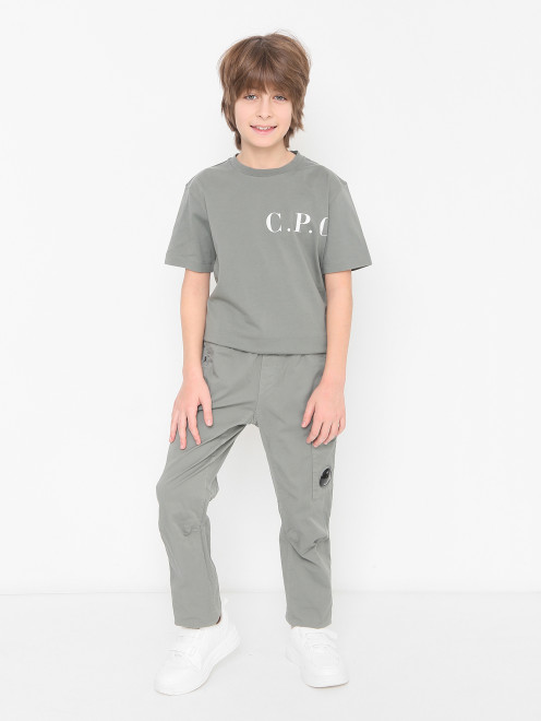Брюки из хлопка с карманами C.P. Company - МодельОбщийВид
