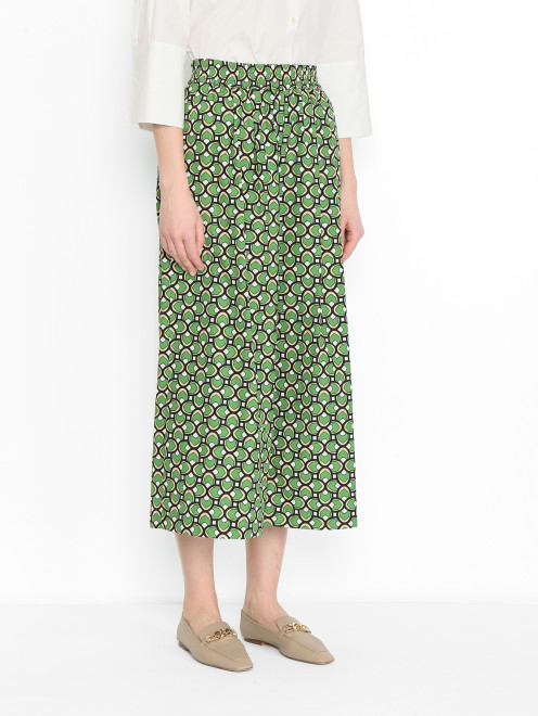 Брюки из хлопка с узором Weekend Max Mara - МодельВерхНиз