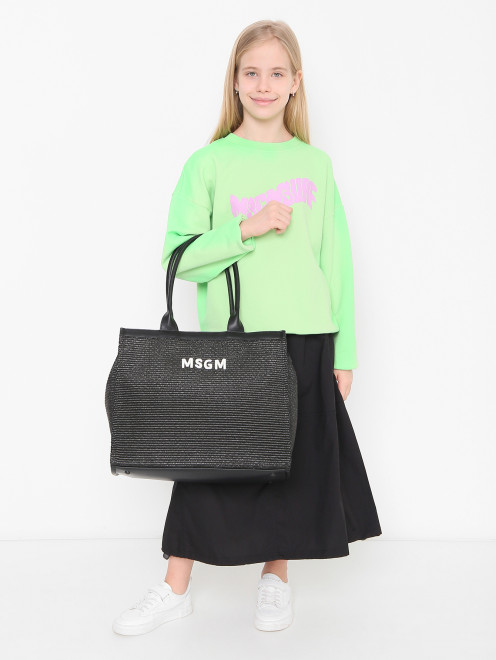Комбинированная сумка с логотипом MSGM - МодельОбщийВид