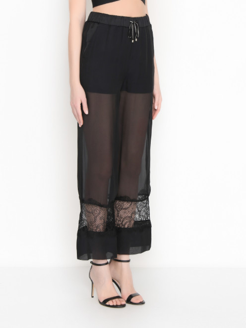 Прозрачные брюки с кружевной отделкой Lorena Antoniazzi - МодельВерхНиз