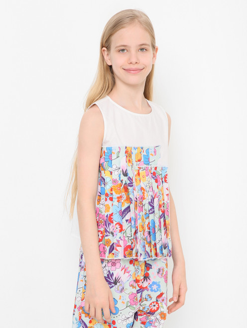 Топ из хлопка с узором Marni - МодельВерхНиз