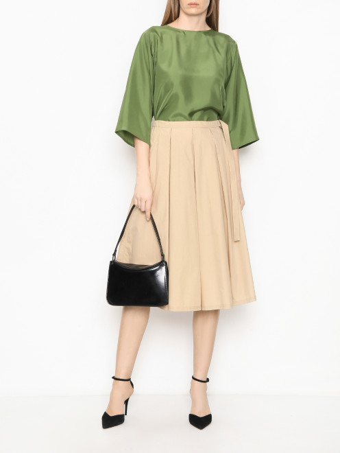 Комбинированная блуза из шелка свободного кроя Weekend Max Mara - МодельОбщийВид