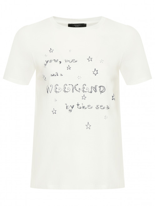 Футболка с принтом и вышивкой Weekend Max Mara - Общий вид