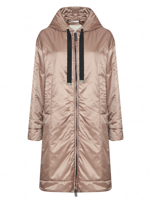 Стеганое пальто на молнии с капюшоном Max Mara - Общий вид
