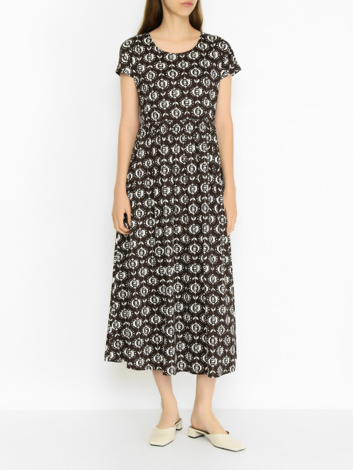 Хлопковое платье с узором Weekend Max Mara - МодельВерхНиз