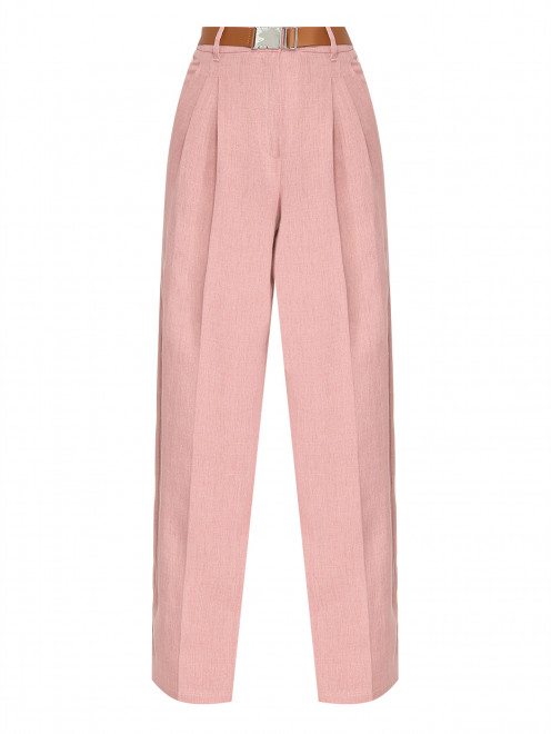 Брюки с ремнем из льна Max Mara - Общий вид