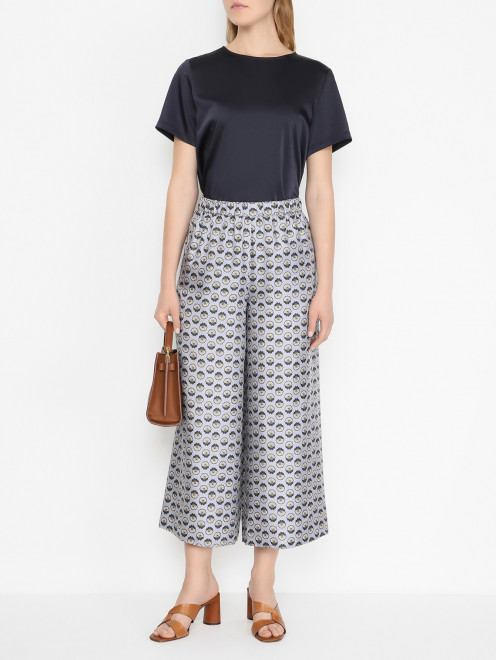 Атласный топ с короткими рукавами Weekend Max Mara - МодельОбщийВид