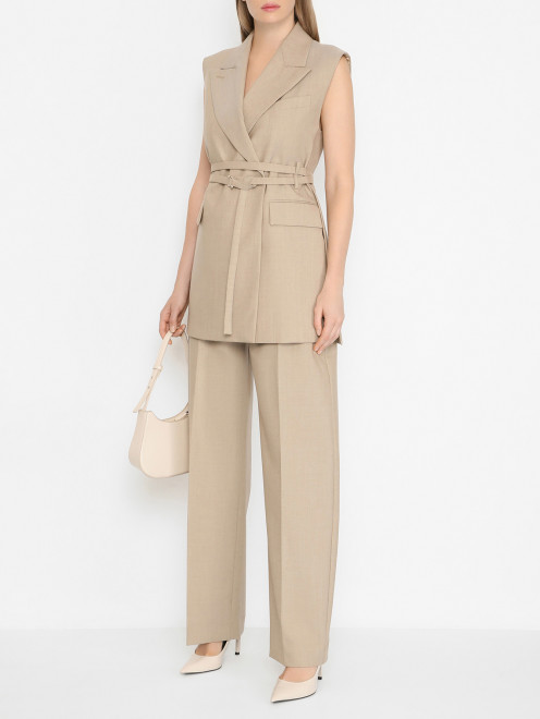 Жилет из шерсти с разрезами Sportmax - МодельОбщийВид