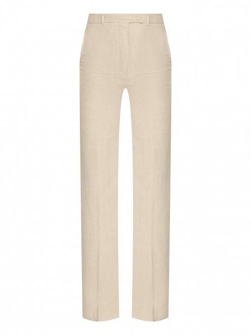 Однотонные брюки из льна Max Mara - Общий вид