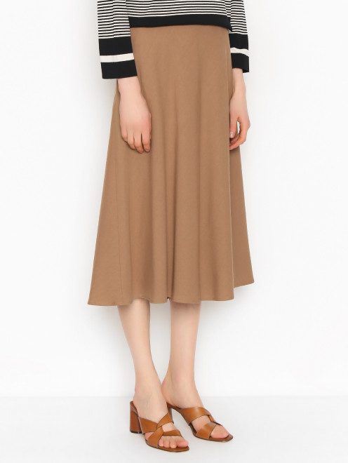 Однотонная юбка-миди с карманами Luisa Spagnoli - МодельВерхНиз