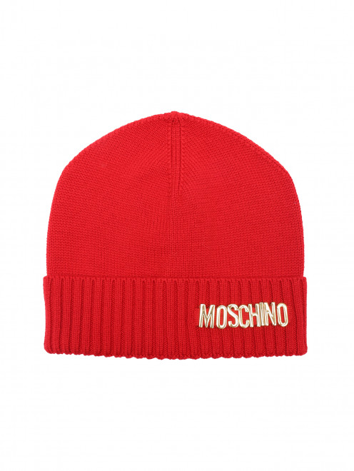 Шапка из шерсти с золотой фурнитурой Moschino - Общий вид