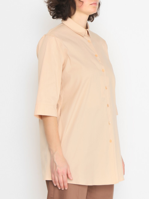 Рубашка из смешанного хлопка с короткими рукавами Marina Rinaldi - МодельВерхНиз