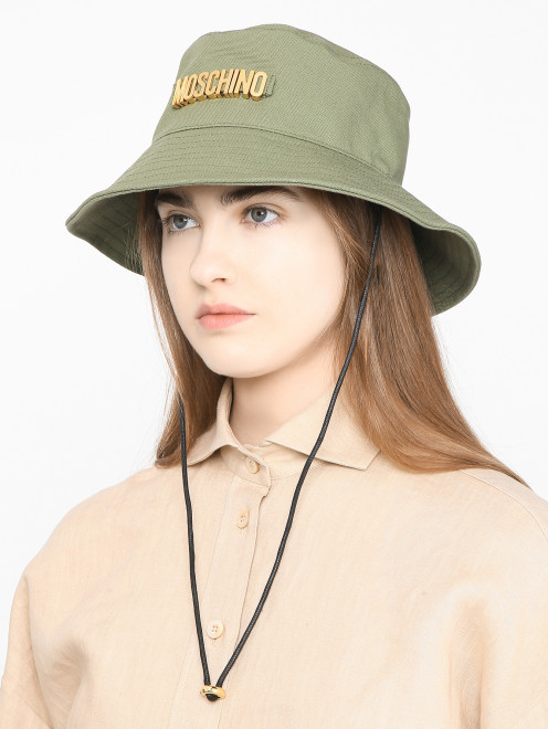 Хлопковая панама с регулируемым шнурком Moschino - МодельОбщийВид