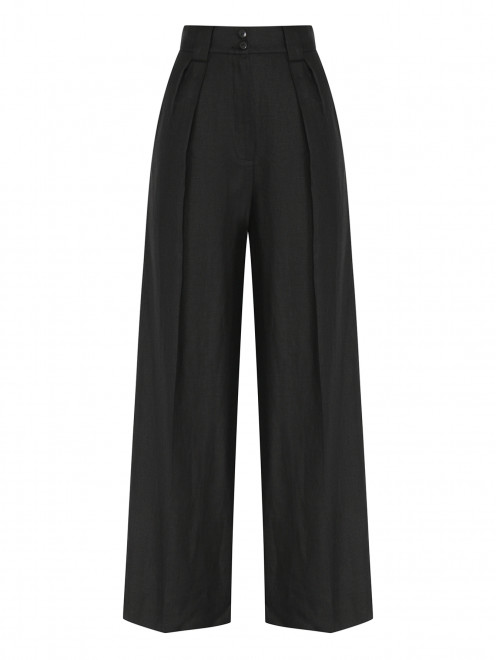 Однотонные брюки из льна широкого фасона Luisa Spagnoli - Общий вид