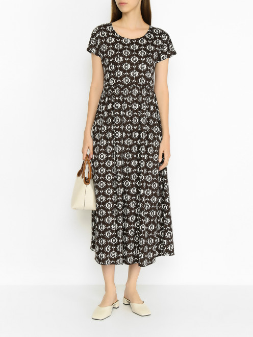 Хлопковое платье с узором Weekend Max Mara - МодельОбщийВид