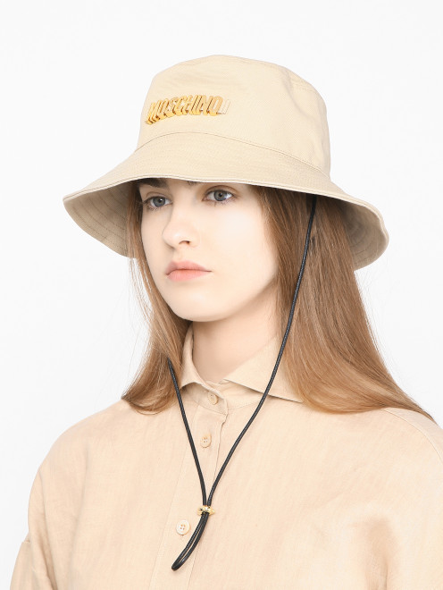 Хлопковая панама с регулируемым шнурком Moschino - МодельОбщийВид